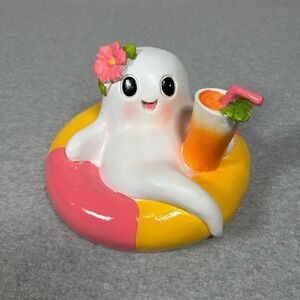 Here Lies Summer Cute Ghost in Tube Summerween Drink Statue Decoration